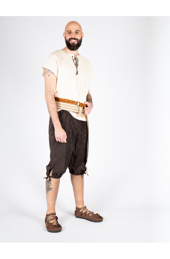 Loose-fit medieval trousers in vegan...