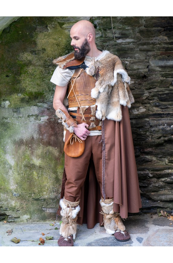 Hombrera de cuero con pelo auténtico...