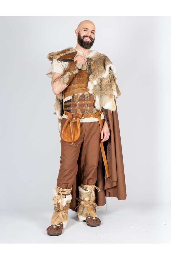 Hombrera de cuero con pelo auténtico...