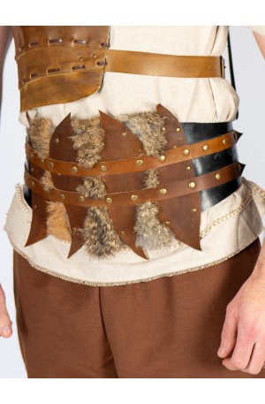 Leather Belt with Fur –...