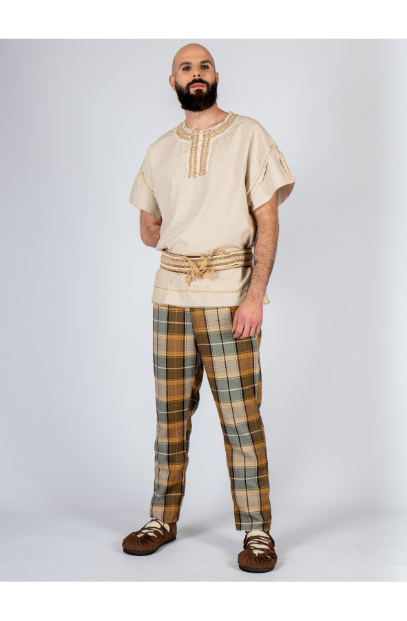 Celtic or Viking frayed cotton tunic