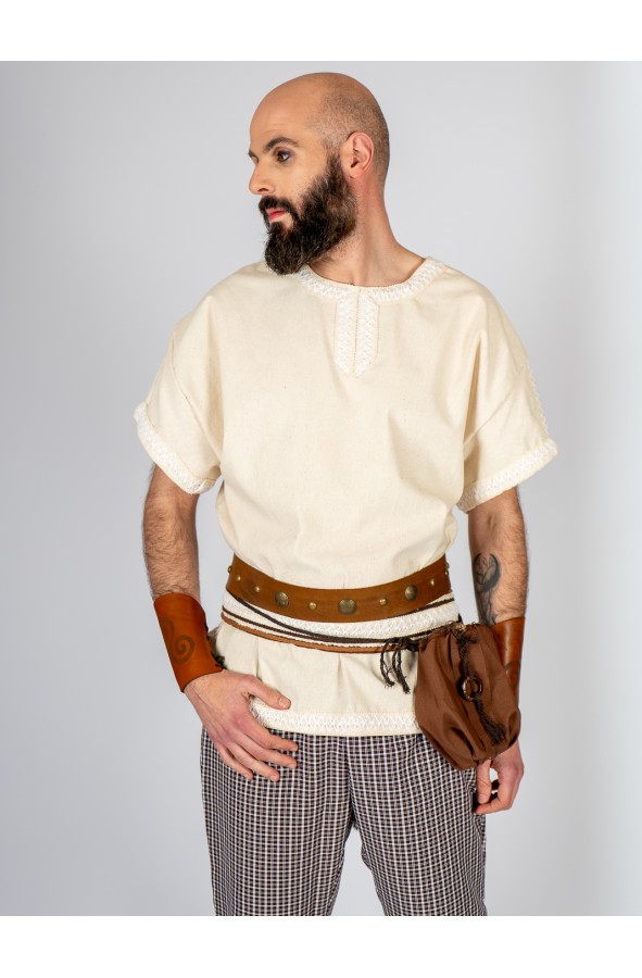 Camisa celta vikinga de algodón natural