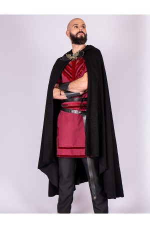 Black Medieval Cloak with...