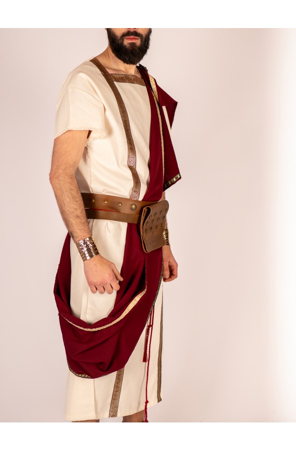 Roman Leather Belt with Rear Cord...