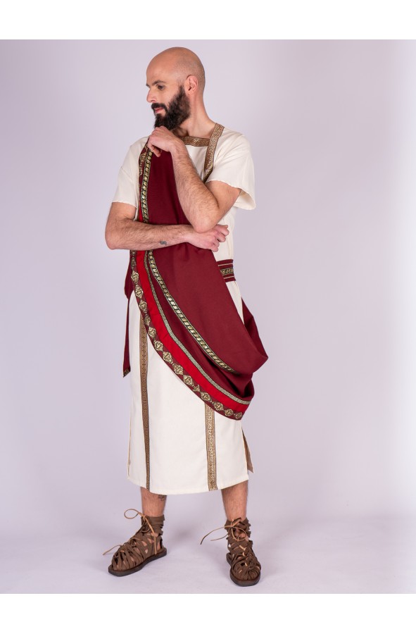 Roman Tunic with Gold-Decorated Toga
