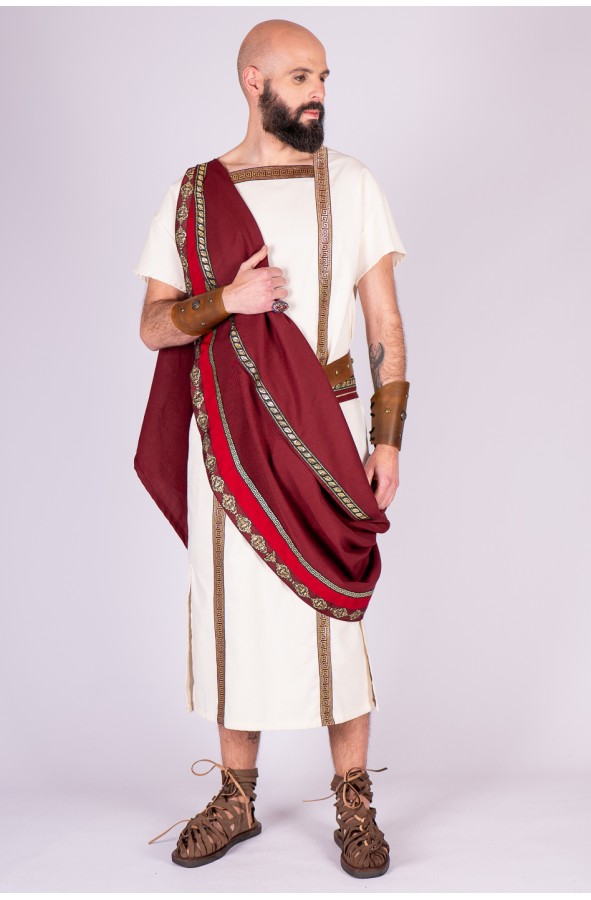 Roman Tunic with Gold-Decorated Toga