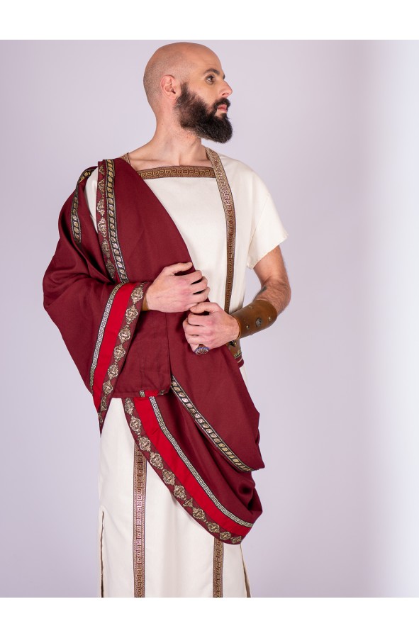Roman Tunic with Gold-Decorated Toga