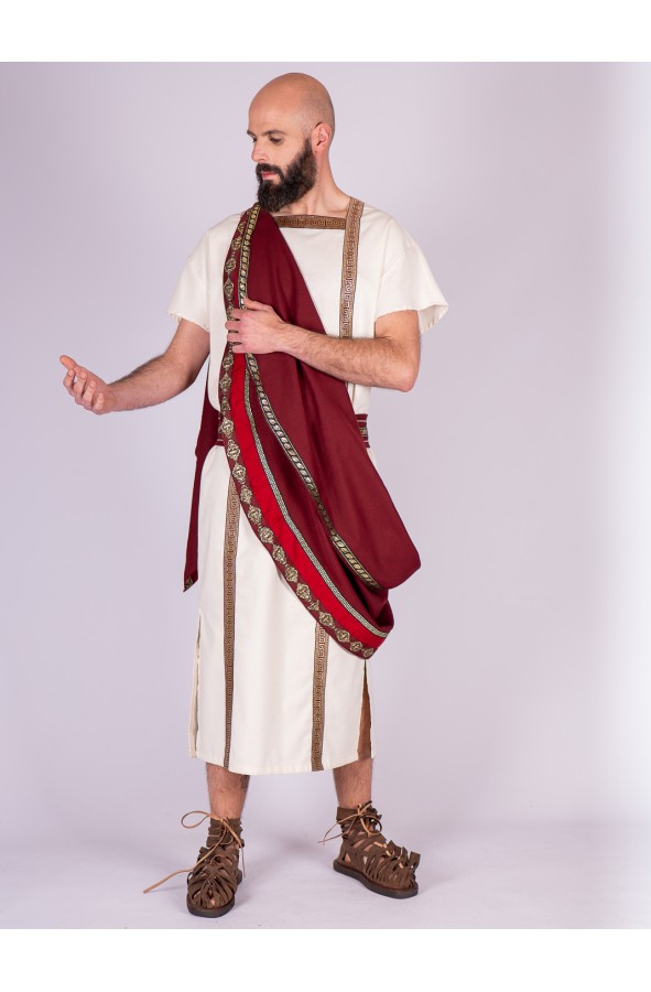 Túnica romana con toga decorada en...