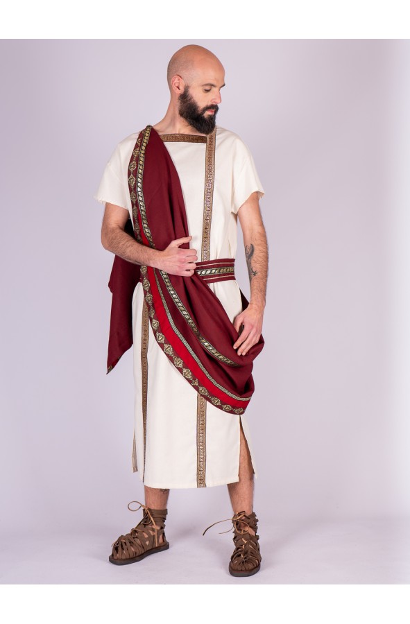 Roman Tunic with Gold-Decorated Toga
