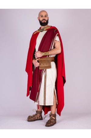 Roman red cloak with golden...