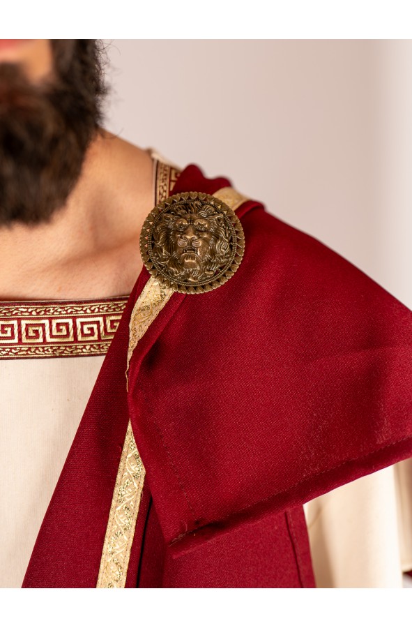 Broche romano dorado con león