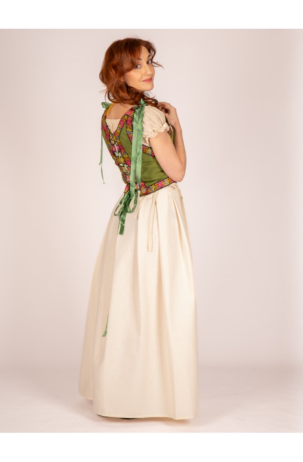 Falda medieval en color crema con...