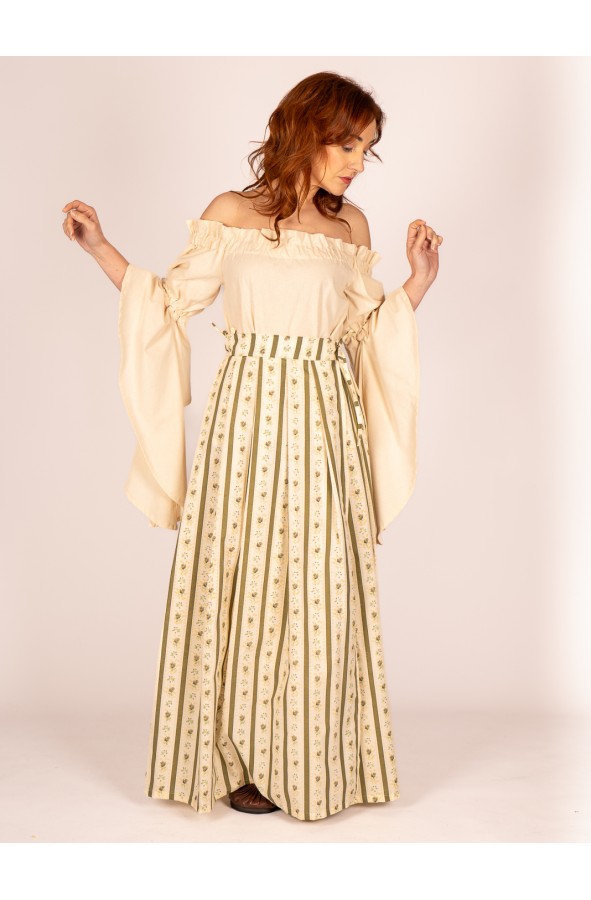 Falda medieval de algodón con...