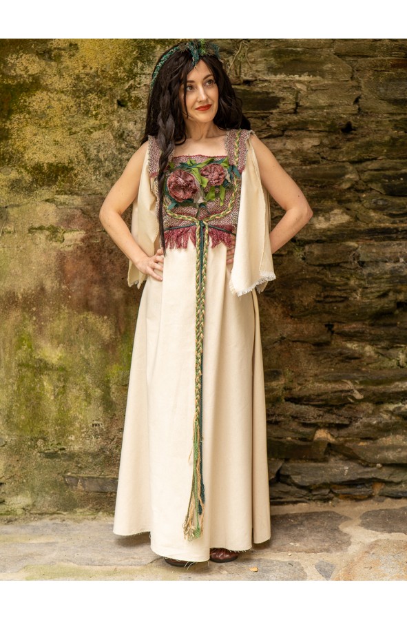 Medieval dress with embroidered...