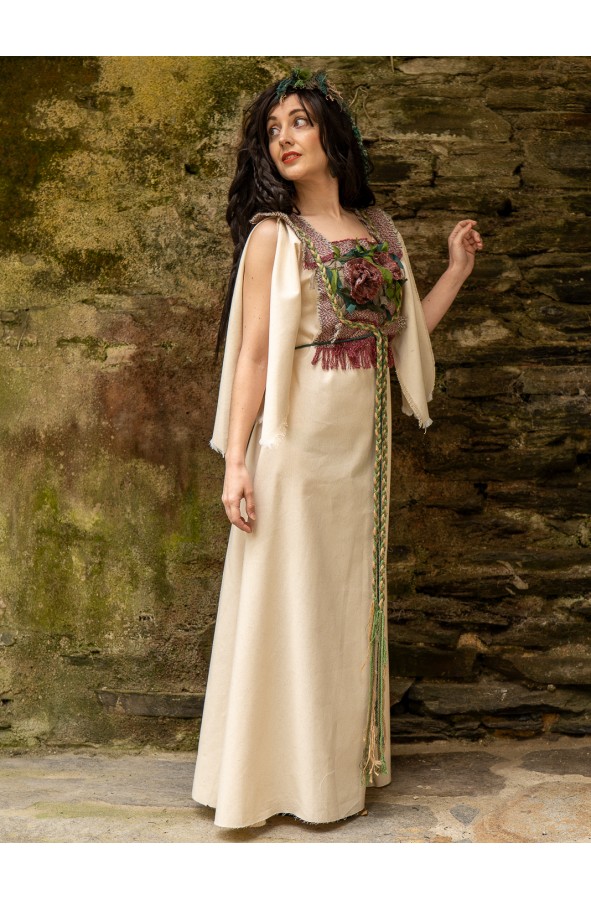 Medieval dress with embroidered...