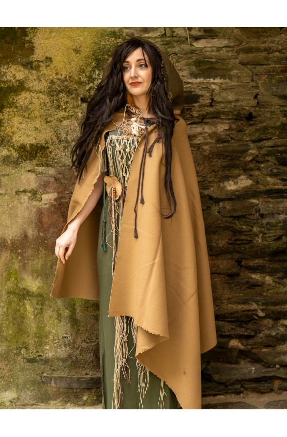 Celtic cloak with sackcloth hood