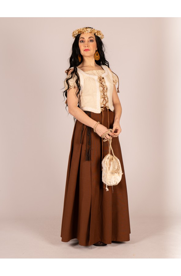 Corsé crudo con cintas rústicas y...