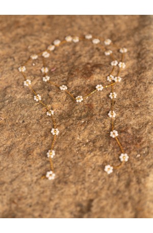 Golden chain with white...