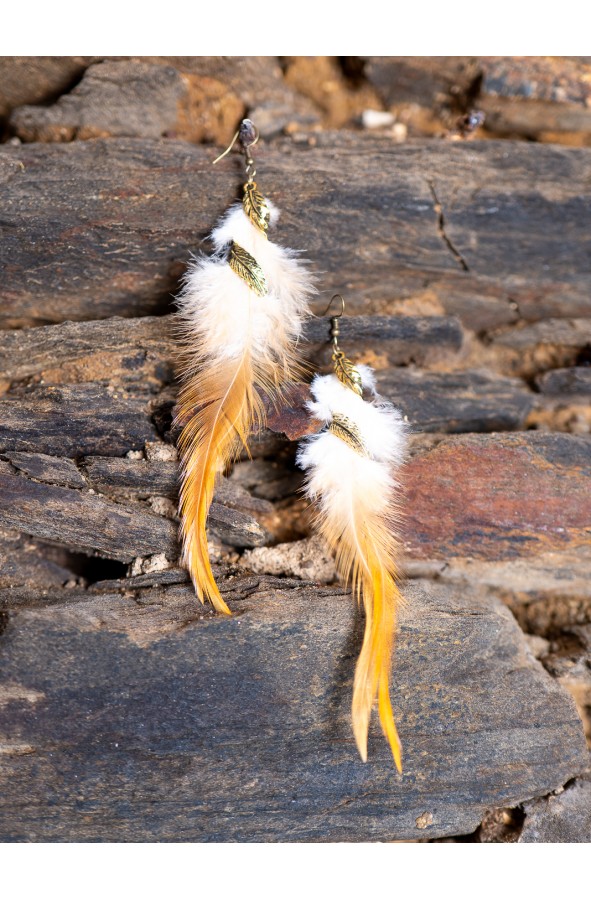 Pendientes de plumas naturales para...