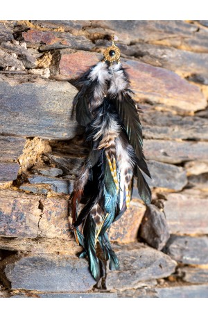 Long feather earring for...