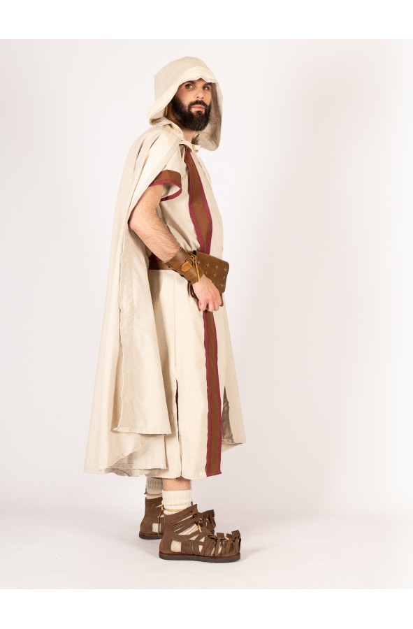 Roman Rustic White Cloak with Hood...