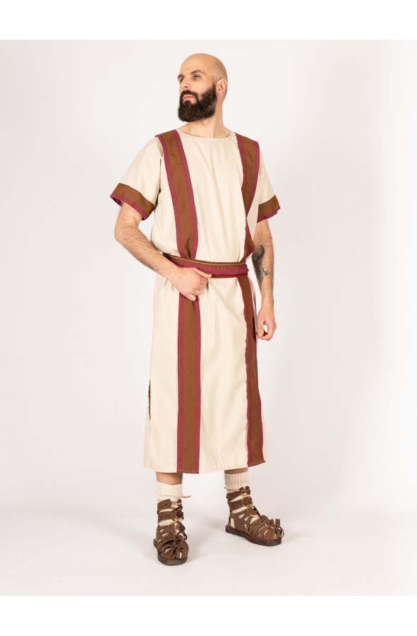 Classic long Roman tunic with stripes...