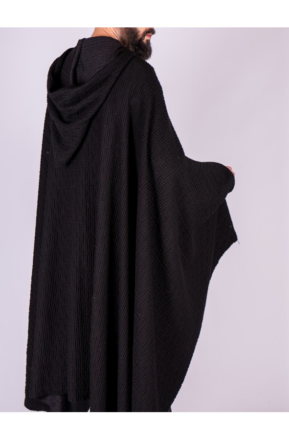 Roman Black Textured Cloak with...