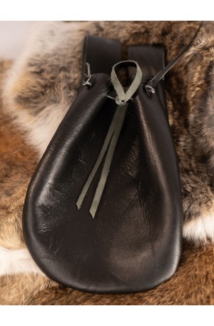 Bolsa de cuero negro con...