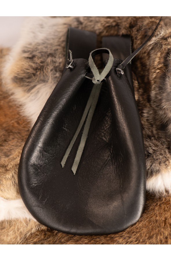 Black leather pouch