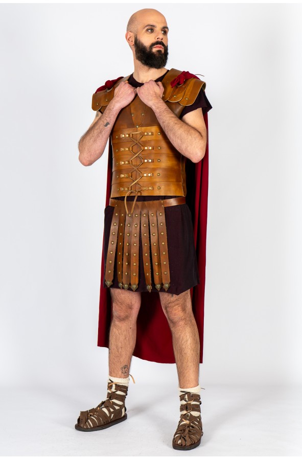 Lorica segmentata Romana piel marrón...