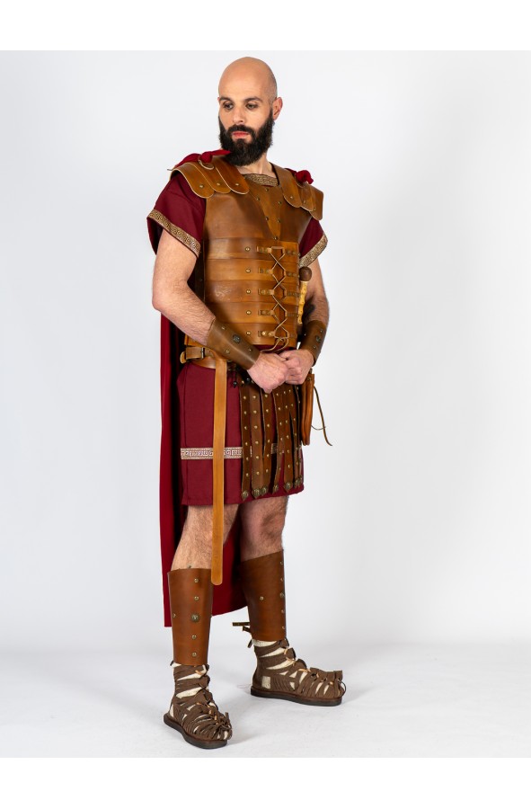 Lorica segmentata Romana piel marrón...