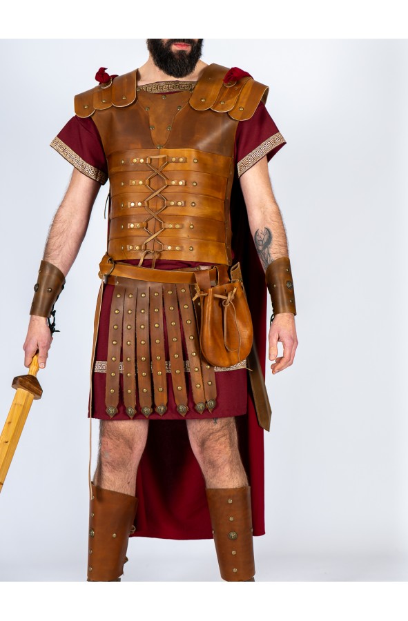 Lorica segmentata Romana piel marrón...