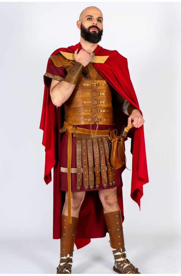Lorica segmentata Romana piel marrón...
