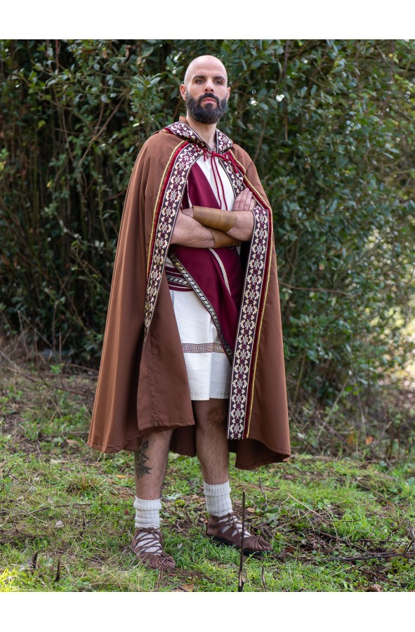 Roman cloak in cotton with hood and...