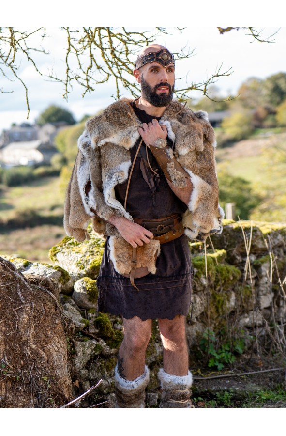 Men's Rabbit Fur Cloak for Historical...