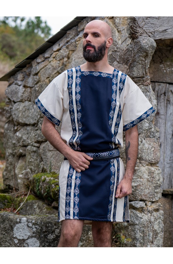 Roman blue and white tunic with...