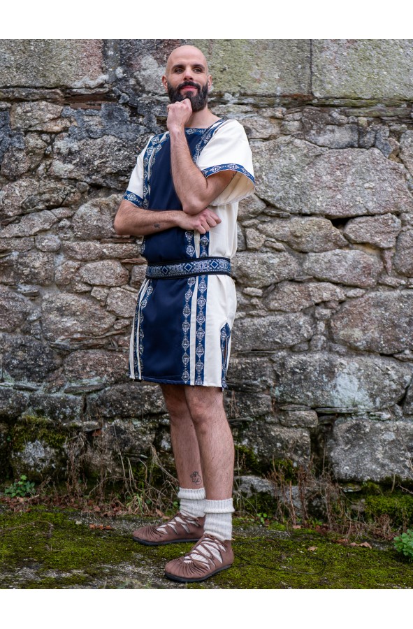 Roman blue and white tunic with...