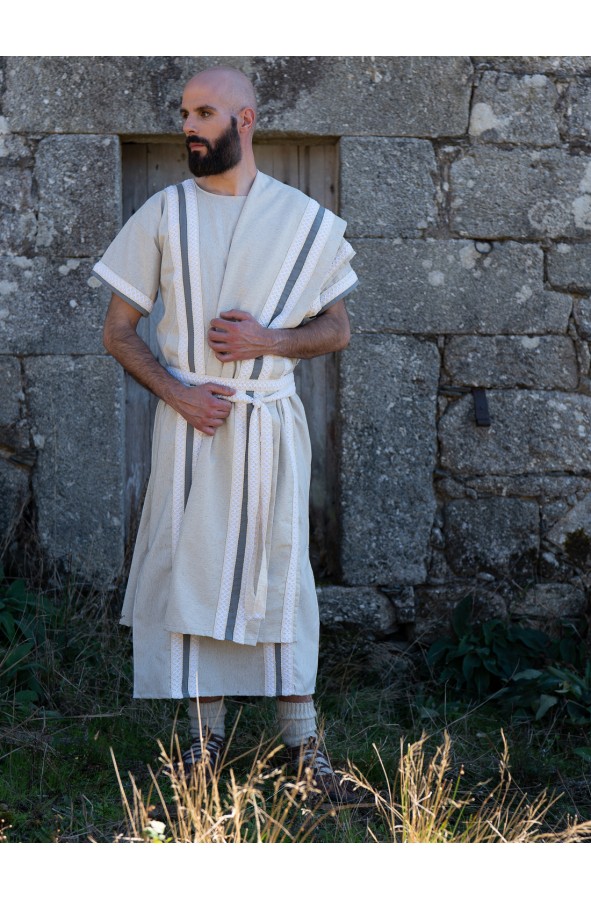 Túnica romana larga en mezcla de...