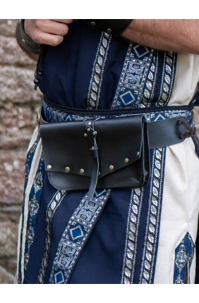 Bolso de cuero negro con...