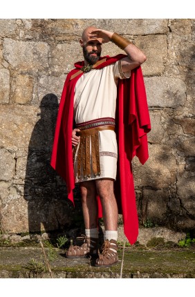 Roman red cloak with golden...