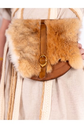 Aged brown leather pouch...