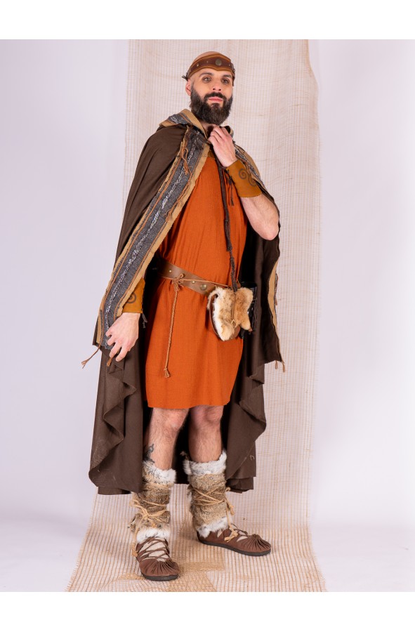 Brown Celtic and Viking Hooded Cloak