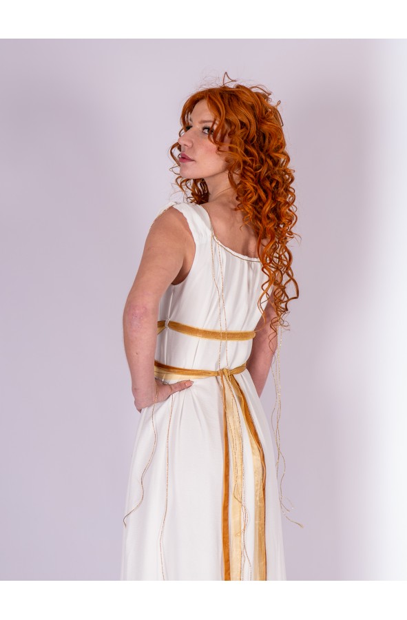 Vestido romano en color blanco con...