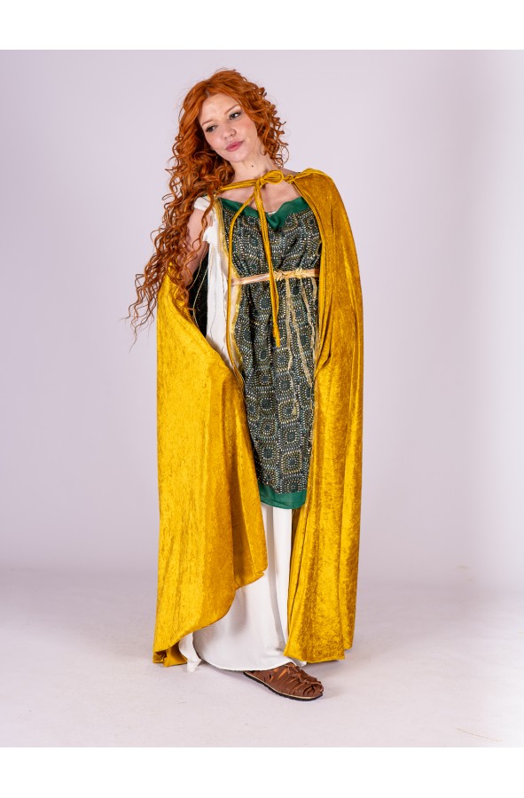 Roman Dress with Green Mantle and...