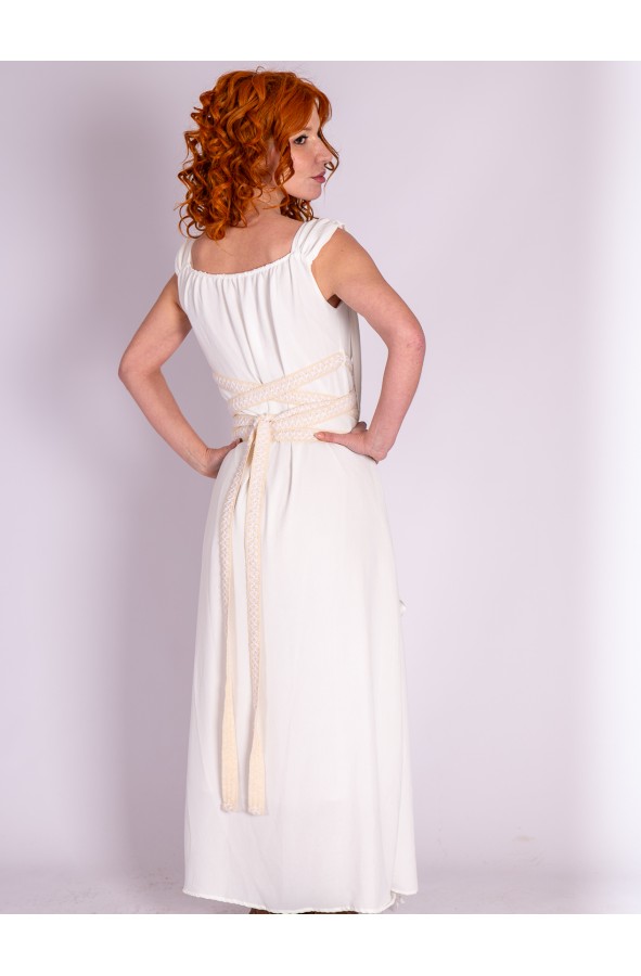 Vestido romano blanco con cinturón