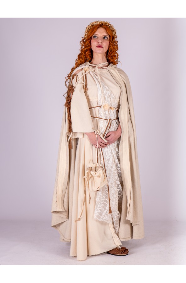 Ecru Adjustable Drawstring Pouch with...