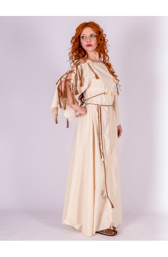 Medieval Long Dress in Cream Color...