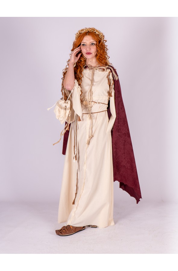 Medieval Long Dress in Cream Color...