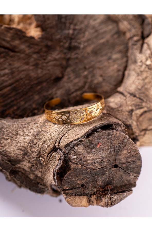 Adjustable Open Gold Viking Bracelet...