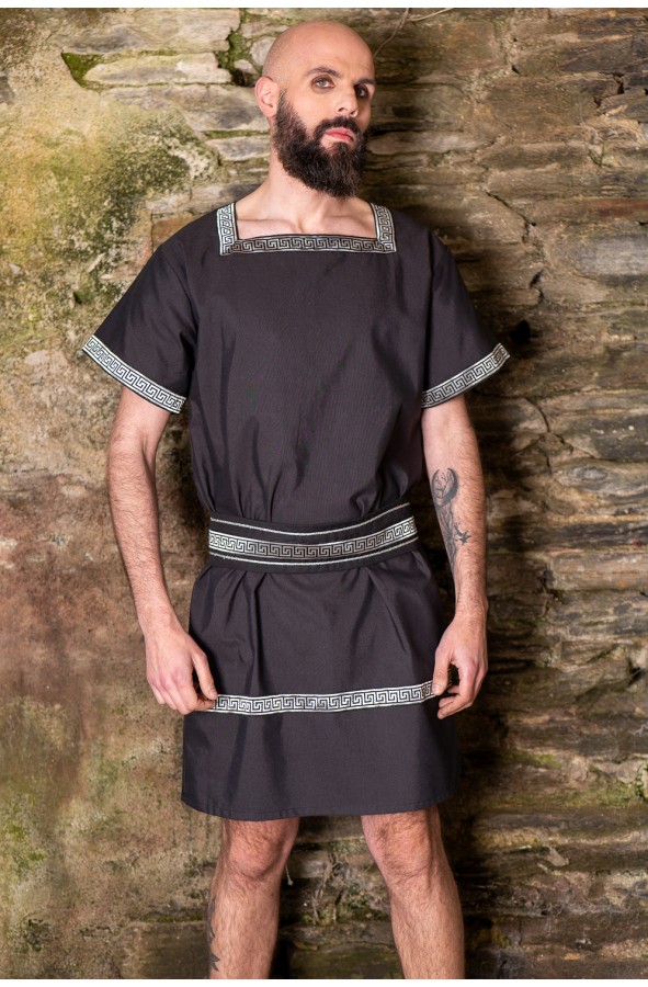 Black Roman Set with Silver Trim